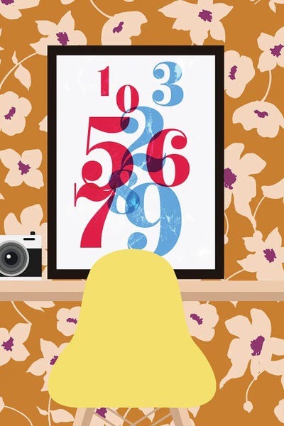 Numbers: Burnt Orange Mid Century Interior by Jania Sharipzhanova