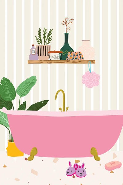 Jania Sharipzhanova: Pink Bathroom by Jania Sharipzhanova