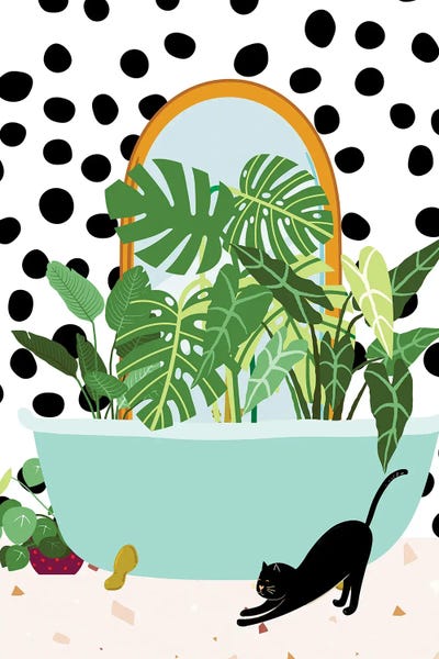 Monsteras: Boho Botanical Bathtub by Jania Sharipzhanova