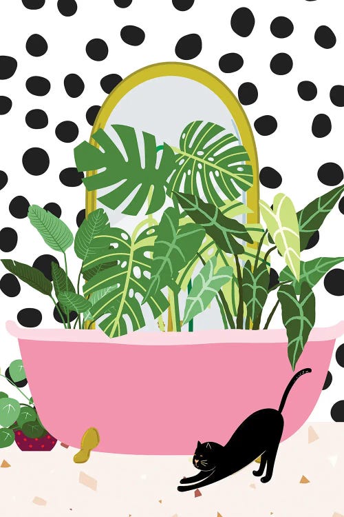 Pink Botanical Bathtub