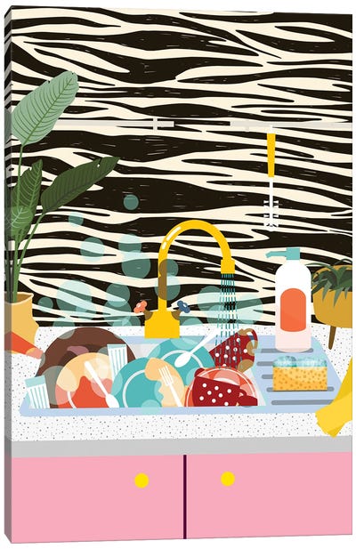 Zebra Kitchen Canvas Art Print - Animal Patterns
