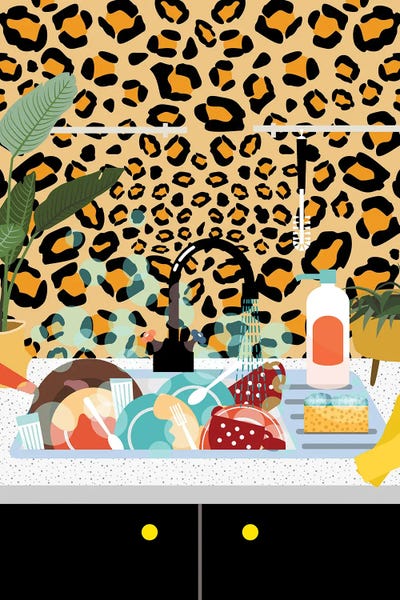 Cheetah Kitchen by Jania Sharipzhanova art print