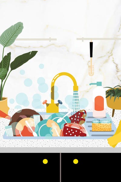 Birds Of Paradise: Washing The Dishes by Jania Sharipzhanova