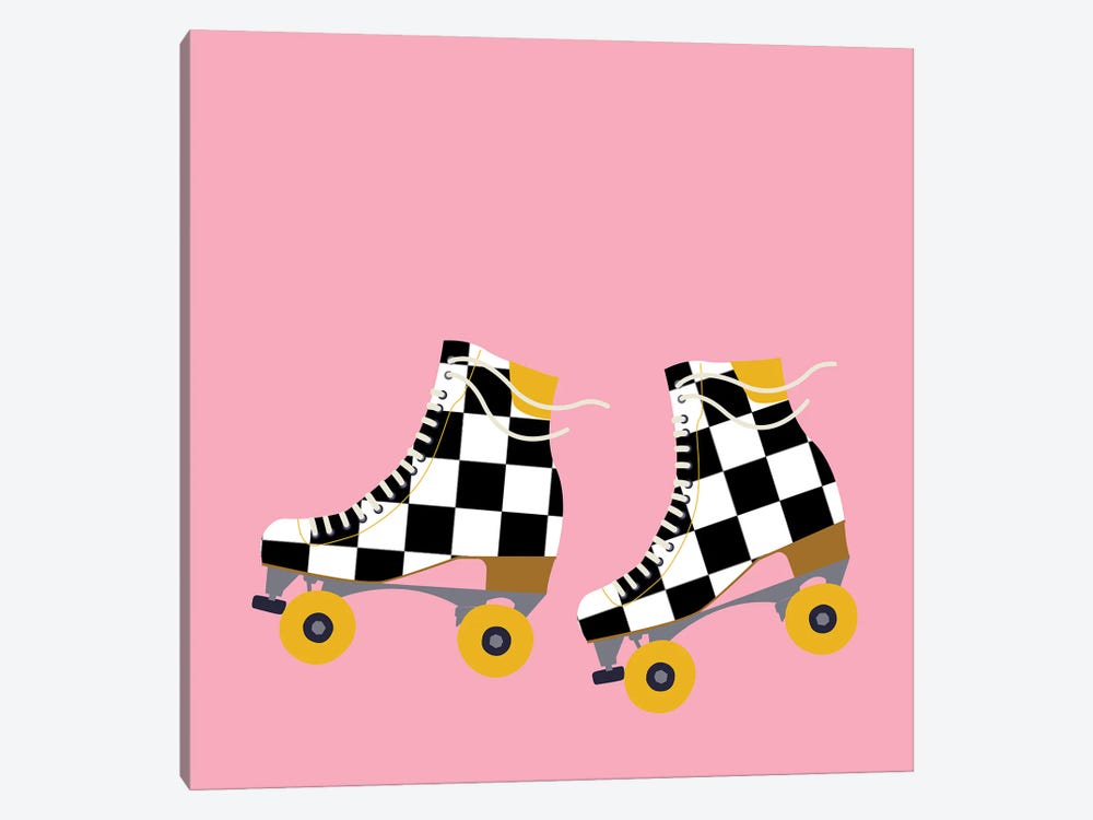 Checkered Roller Skates by Jania Sharipzhanova 1-piece Canvas Print