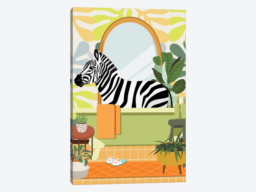 Zebra In Matisse Bathroom Decor by Jania Sharipzhanova 1-piece Art Print