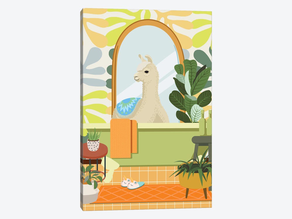 Alpaca In Matisse Bathroom Decor by Jania Sharipzhanova 1-piece Art Print
