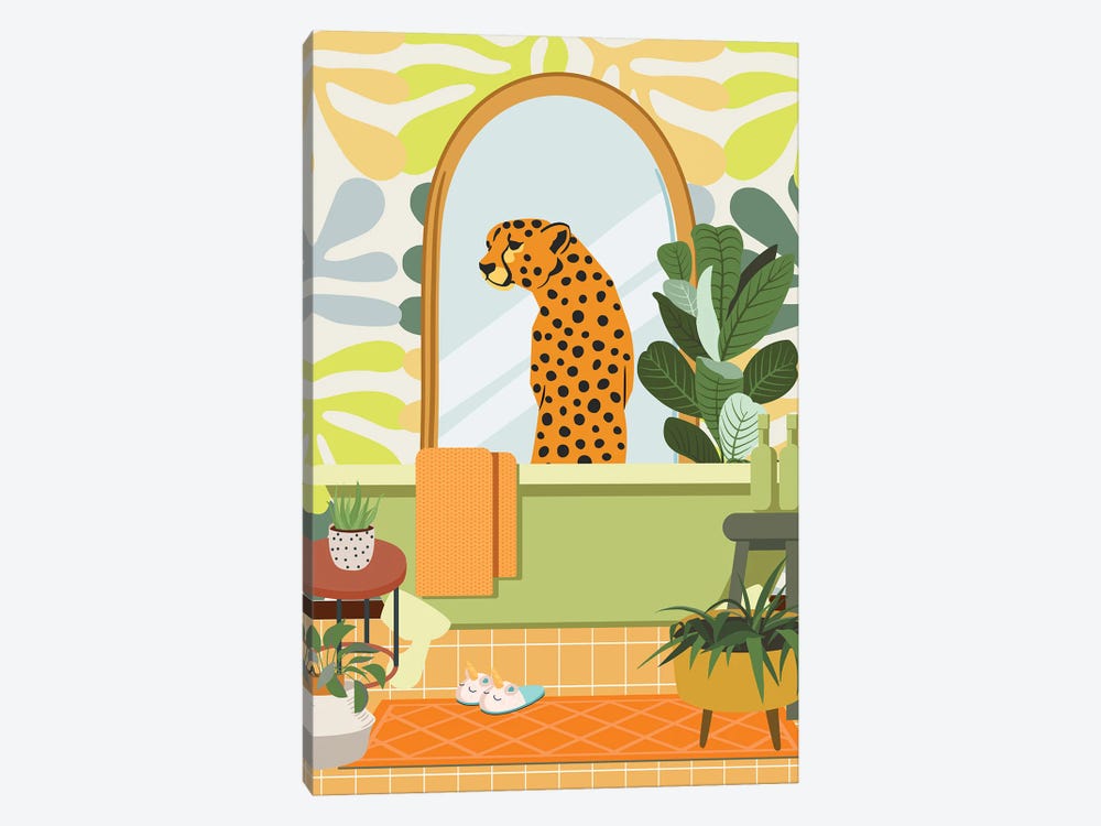 Cheetah In Matisse Bathroom Decor by Jania Sharipzhanova 1-piece Art Print