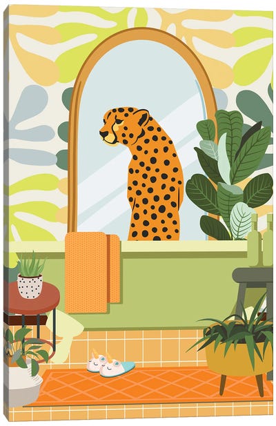 Cheetah In Matisse Bathroom Decor Canvas Art Print - Cheetah Art