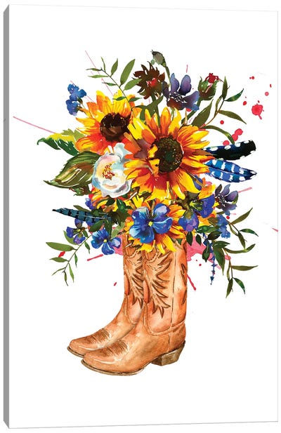 Western Boots Canvas Art Print - Jania Sharipzhanova