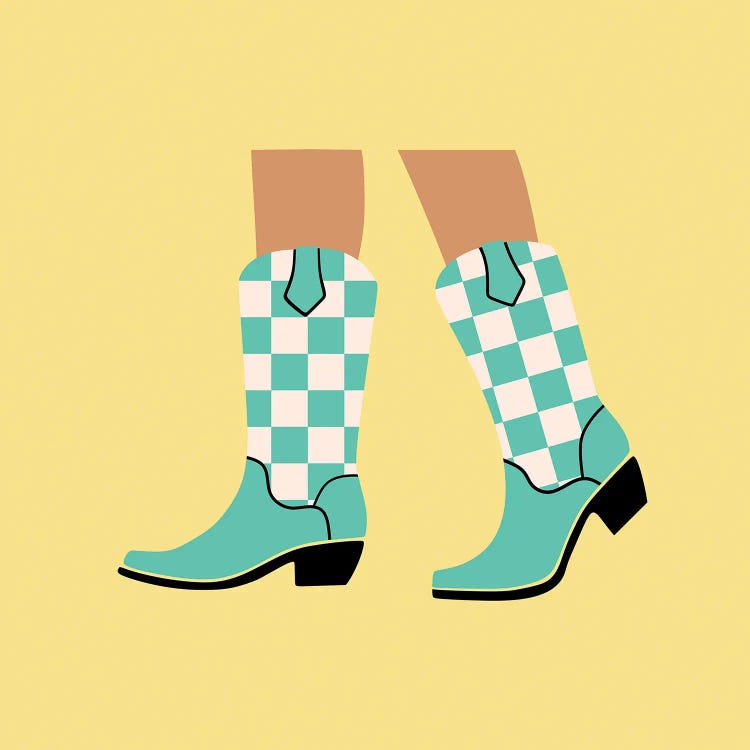 Checkered Cowgirl Boots