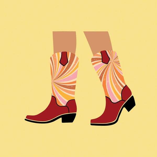Boots: Groovy Cowgirl Boots by Jania Sharipzhanova
