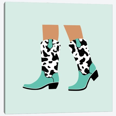 Blue Cowgirl Boots Canvas Print #SHZ253} by Jania Sharipzhanova Canvas Print