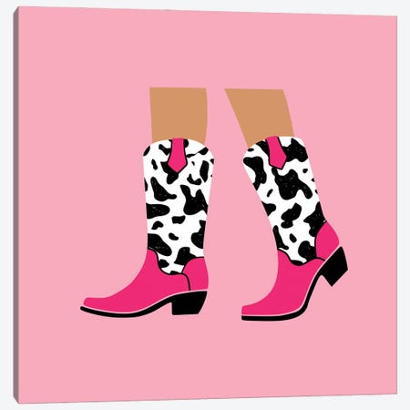 Pink Cowgirl Boots Canvas Print #SHZ254} by Jania Sharipzhanova Canvas Art