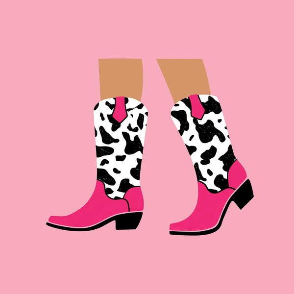 Boots: Pink Cowgirl Boots by Jania Sharipzhanova