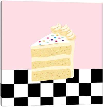 Birthday Cake From Retro Diner Canvas Art Print - Cake & Cupcake Art