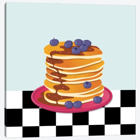 Diner Pancakes With Blueberries Canvas Print #SHZ271} by Jania Sharipzhanova Canvas Art Print