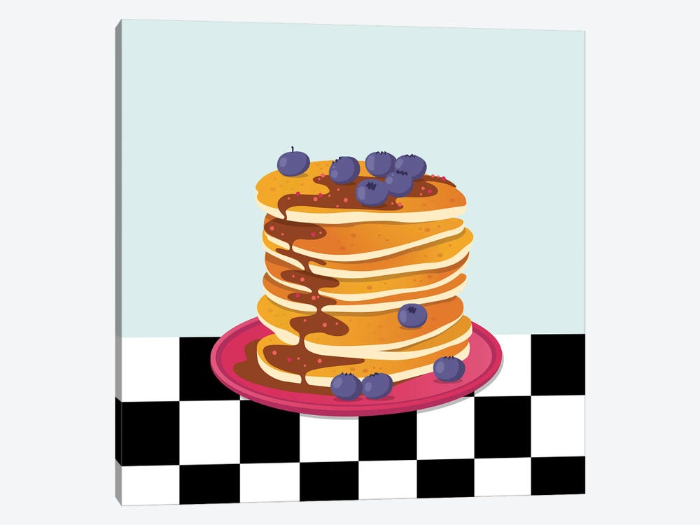 Diner Pancakes With Blueberries by Jania Sharipzhanova 1-piece Art Print