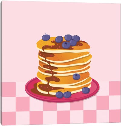 Diner Pancakes Canvas Art Print - Cake & Cupcake Art