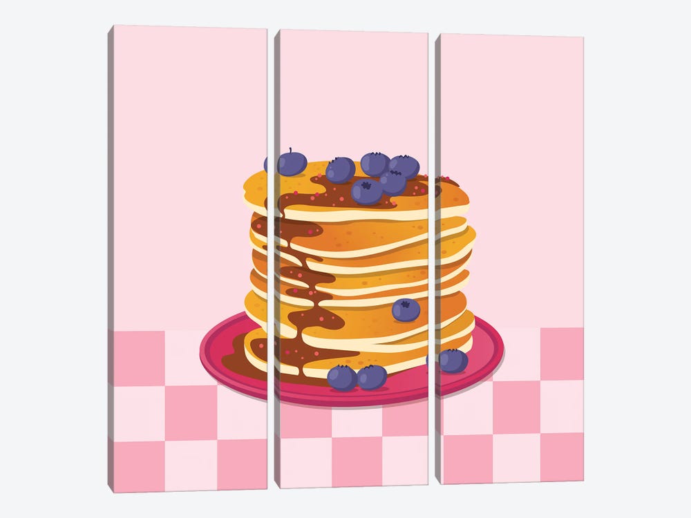 Diner Pancakes by Jania Sharipzhanova 3-piece Canvas Art
