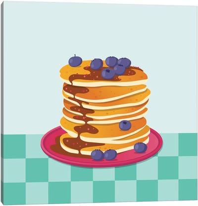 Diner Style Pancakes Canvas Art Print - Cake & Cupcake Art