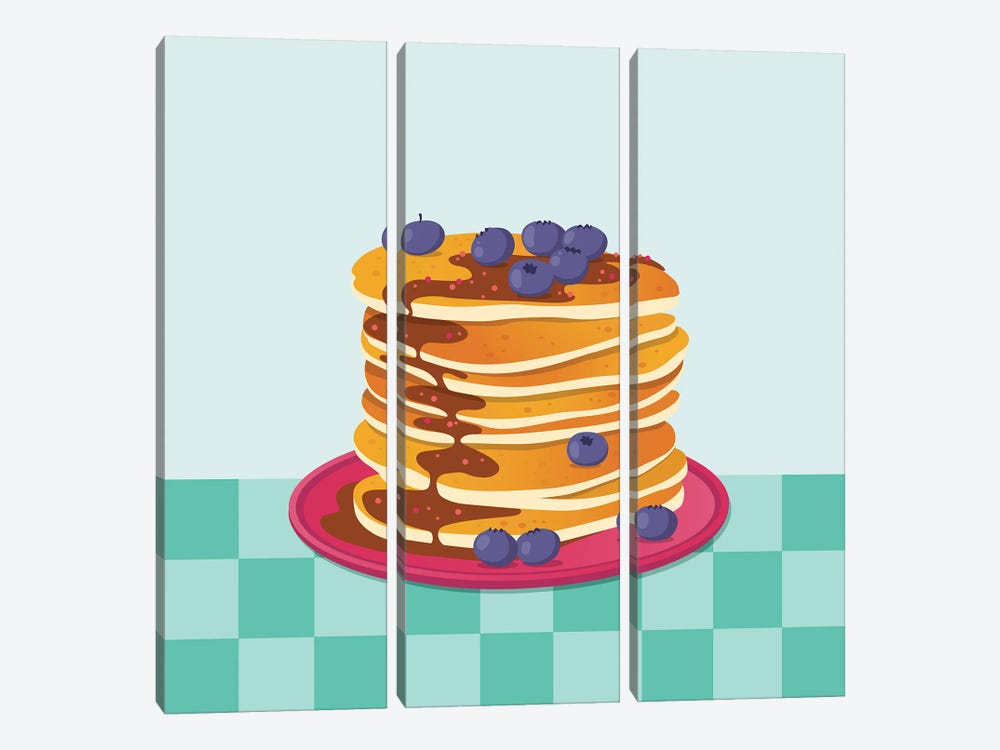 Diner Style Pancakes by Jania Sharipzhanova 3-piece Canvas Art Print