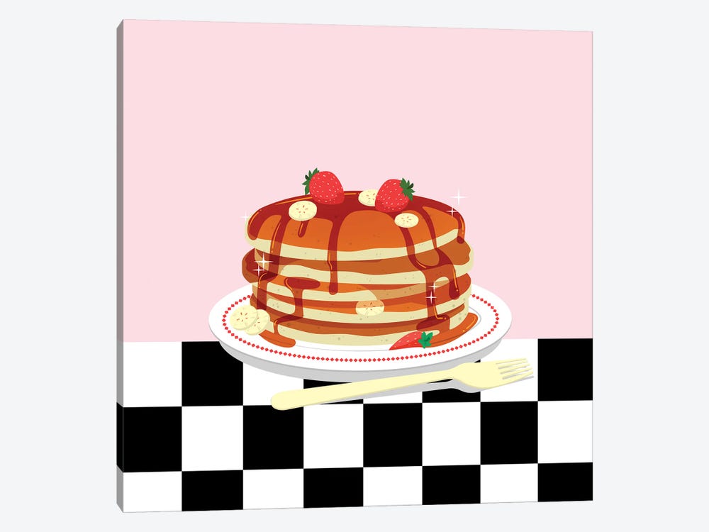 Retro Diner Style Pancakes by Jania Sharipzhanova 1-piece Canvas Print