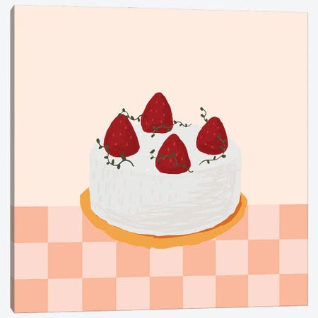 Strawberry Cake From Diner Art Print by Jania Sharipzhanova | iCanvas