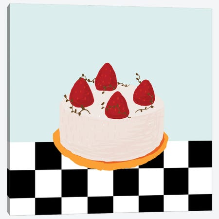 Strawberry Cake From Diner Canvas Print #SHZ278} by Jania Sharipzhanova Art Print