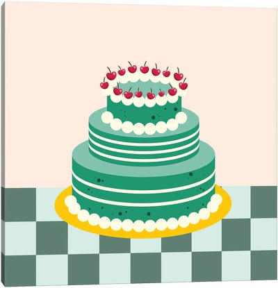 Vintage Style Cake Canvas Art Print - Cake & Cupcake Art