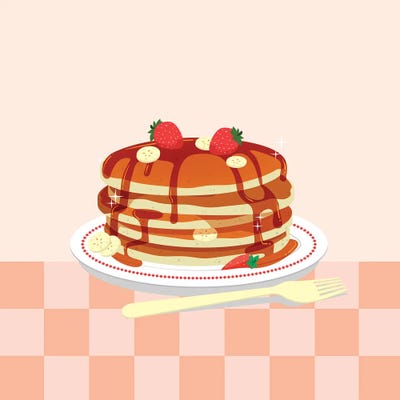 Pancakes In Diner by Jania Sharipzhanova canvas print