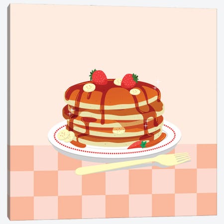 Pancakes In Diner Canvas Print #SHZ283} by Jania Sharipzhanova Canvas Artwork