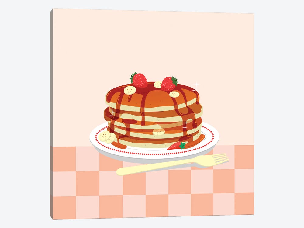 Pancakes In Diner by Jania Sharipzhanova 1-piece Canvas Wall Art