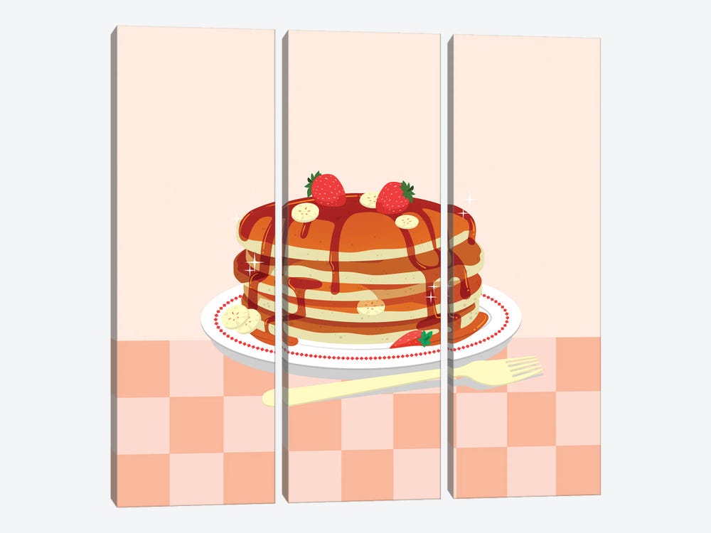 Pancakes In Diner by Jania Sharipzhanova 3-piece Canvas Artwork