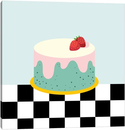 Diner Style Cake Canvas Art Print - Cake & Cupcake Art