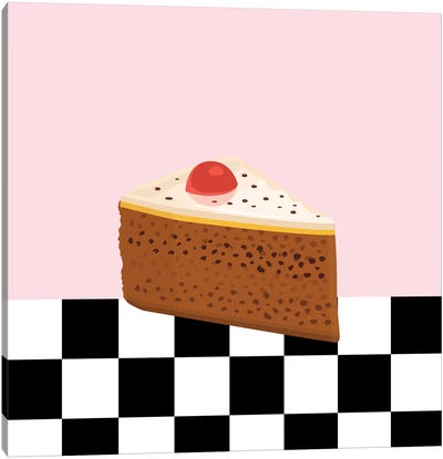 Piece Of Retro Diner Style Cake Canvas Art Print - Cake & Cupcake Art