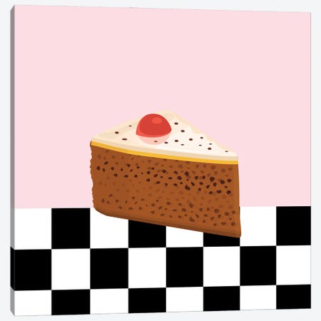 Piece Of Retro Diner Style Cake Canvas Print #SHZ287} by Jania Sharipzhanova Art Print