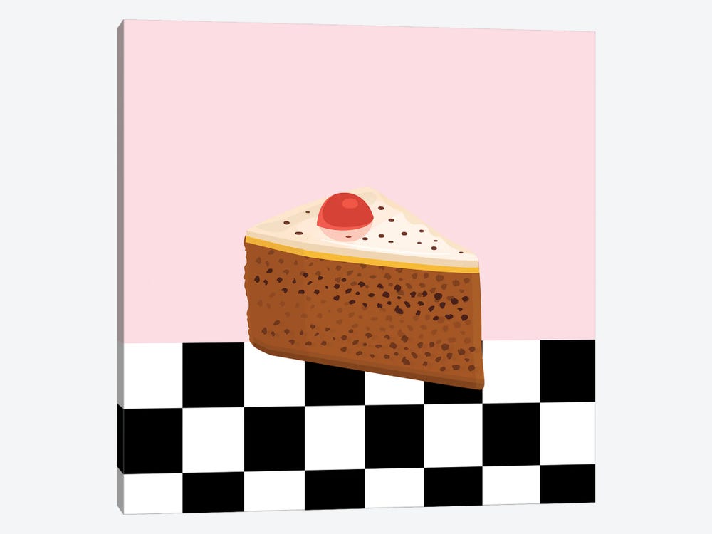 Piece Of Retro Diner Style Cake by Jania Sharipzhanova 1-piece Canvas Wall Art