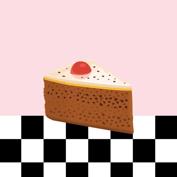 Jania Sharipzhanova: Piece Of Retro Diner Style Cake by Jania Sharipzhanova