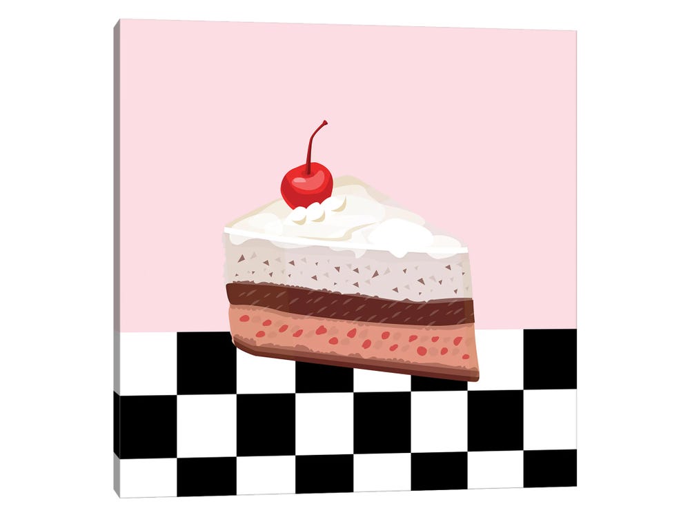Piece Of Cake In Diner Art Print by Jania Sharipzhanova | iCanvas
