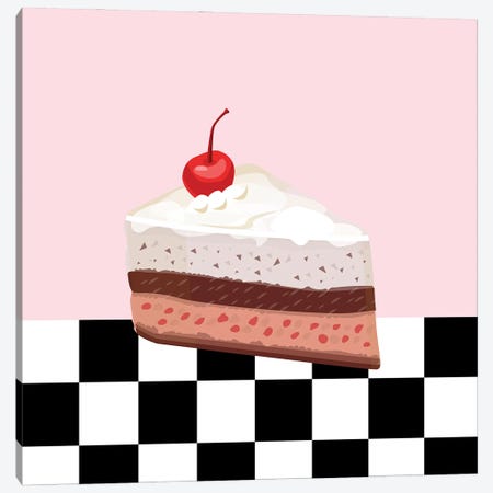 Piece Of Cake In Diner Canvas Print #SHZ289} by Jania Sharipzhanova Canvas Artwork