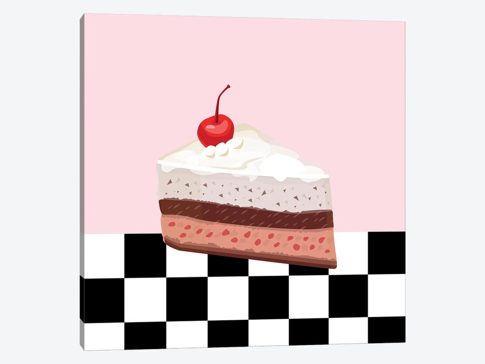 Piece Of Cake In Diner by Jania Sharipzhanova 1-piece Canvas Wall Art