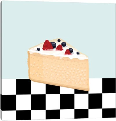 Piece Of Cheesecake From Retro Diner Canvas Art Print - Cake & Cupcake Art
