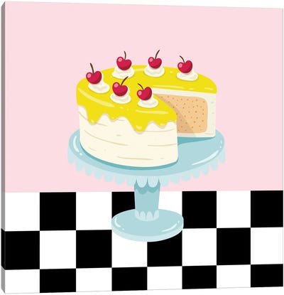 Cake From Vintage Diner Canvas Art Print - Cake & Cupcake Art