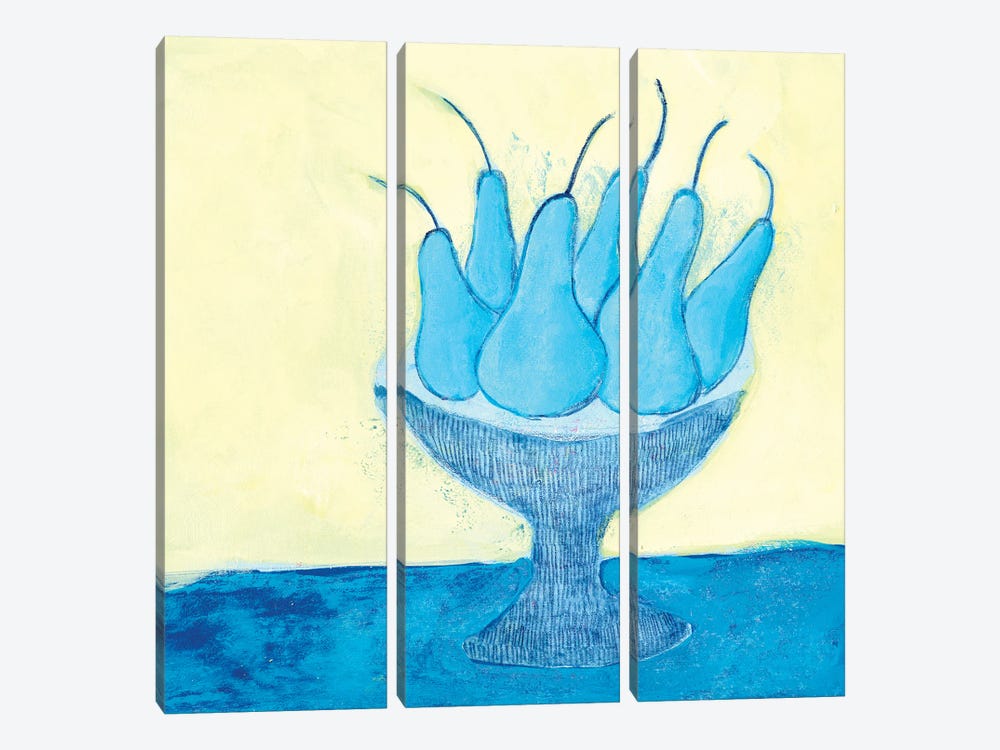 Blue Pears by Jania Sharipzhanova 3-piece Canvas Print