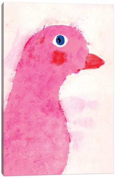 Pink Bird Canvas Art Print - Dove & Pigeon Art