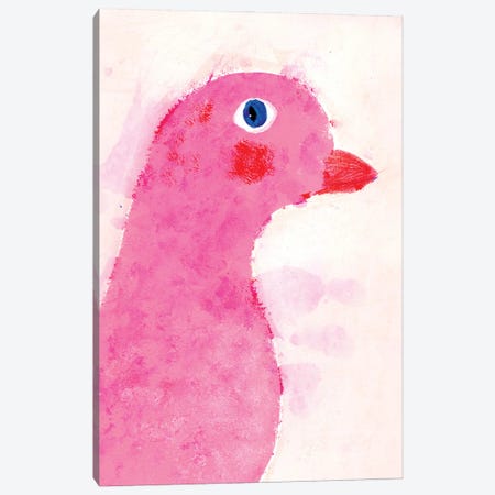 Pink Bird Canvas Print #SHZ303} by Jania Sharipzhanova Canvas Art Print