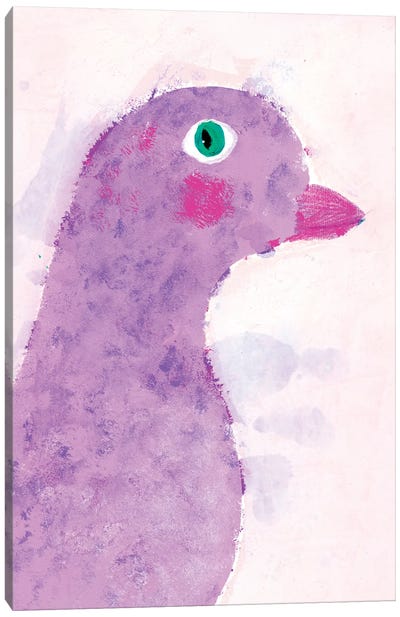 Purple Bird Canvas Art Print - Dove & Pigeon Art