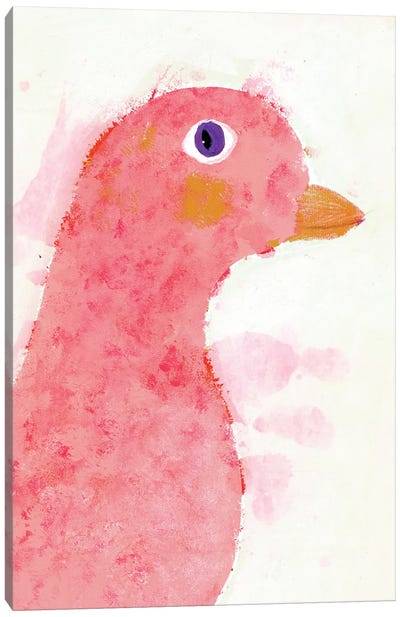 Red Bird Canvas Art Print - Dove & Pigeon Art