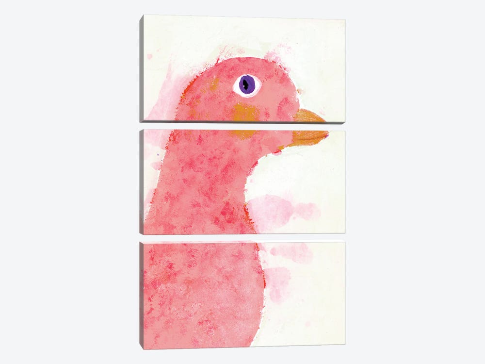 Red Bird by Jania Sharipzhanova 3-piece Canvas Art Print