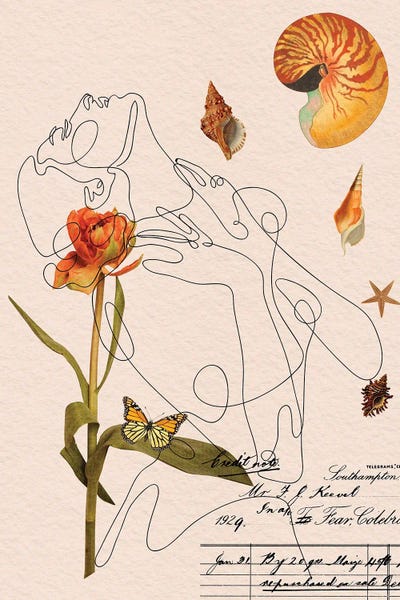 Minimalist Bohemian Decor: Line Art Collage by Jania Sharipzhanova